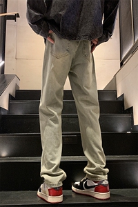 现货S-5XL 加肥加大码黄泥色直筒牛仔裤男 310A-2 BK205 P50 控78图片