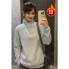 [网图]加厚加绒斜半拉链卫衣冬季美式打底衫男D54167-TP35不，男装T恤，电商A102