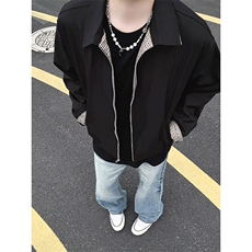 模特-廓形老钱风外套时尚短款夹克男9110-P78，男装夹克，电商B380（原B361）