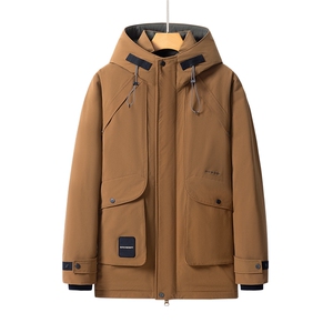 2025新款冬季90绒男士连帽纯色简约休闲羽绒服A415-509-P305图片