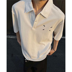 主推马吉拉绣花重磅POLO衫短袖T恤宽松翻领上衣男H1073特P35