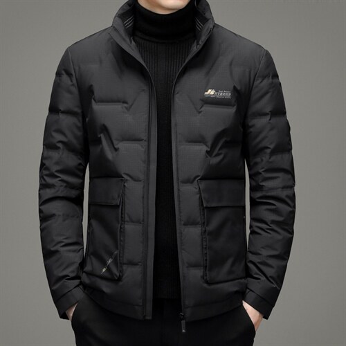 白鹅绒中年男士休闲立领羽绒服保暖羽绒爸爸装上衣YYYR19-P300，男装羽绒服，电商B212（原钱塘6029）