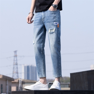特批45 无差价春季韩版百搭弹力修身小脚弹九分牛仔裤男K322图片