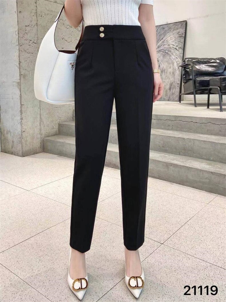 高弹烟管裤，女装，六月