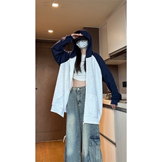 现货宽松美式320克oversize连帽拉链光板卫衣男女WY25-P55控78，男装卫衣，星座205-5