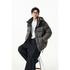 90%绒新标有报告连帽撞色韩版宽松羽绒服外套Y990/370现货，男装羽绒服，星座202
