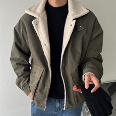 816B-WT031-P128冬季韩圣诞男士羊羔毛翻领棉衣宽松棉服外套，男装棉衣，星座816B