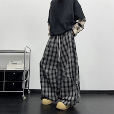 新款宽松休闲裤男韩版潮流百搭裤子坠感阔腿拖地长裤K0848-P48，男装休闲裤，星座308B-2