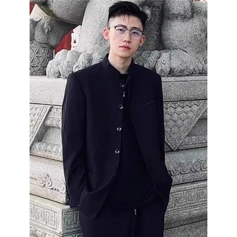 新中式中山装男夹克外套痞帅赵山河同款春秋上衣潮,男装夹克,四季星座505