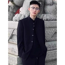 新中式中山装男夹克外套痞帅赵山河同款春秋上衣潮，男装夹克，四季星座505