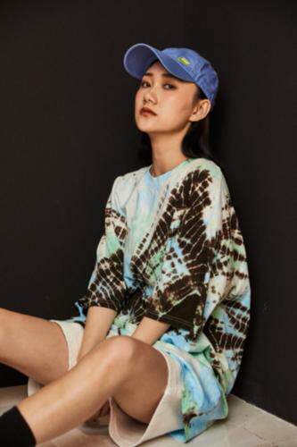手工扎染宽松版T恤，女装T恤，AIMEEWQ
