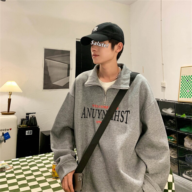 WY34-P33港风加绒Polo卫衣,男装卫衣,星座1501-1