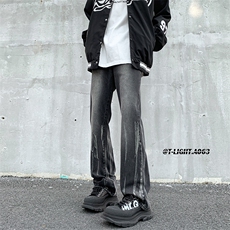 秋季美式ins高街hiphop微喇扎染牛仔裤货号K2313P55控78，男装牛仔裤，电商A063