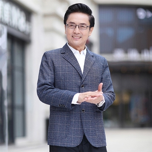 新款中年男士西装领休闲轻休闲上衣商务风单西外套WW1122-P98图片