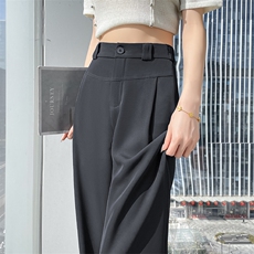 现货2025新款西装裤女春夏季高腰垂感宽松阔腿裤大码休闲裤，女装休闲裤，云美莎专业女裤-全店现货