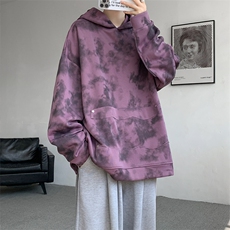 现货WY10085-特P50360g面料扎染高品质宽松连帽卫衣，男装卫衣，电商A059