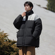现货抖音得物品质拼接撞色三防加厚棉衣外套冬季立领棉服MY88888，男装棉衣，电商A486