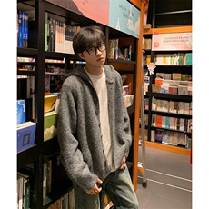 网图秋冬新款连帽毛衣男开衫复古套头针织衫慵懒风外套-A2311P72，男装针织衫/毛衣，电商B241