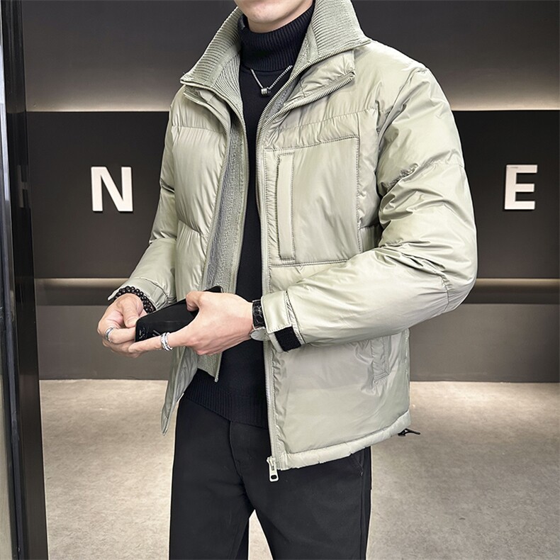 冬季新款假两件羽绒服男纯色保暖外套B321-YR813-P185,男装羽绒服,电商B321-1