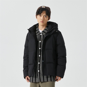 新标90白鸭绒简约休闲连帽外套纯色加厚羽绒服ESY0209-P210图片