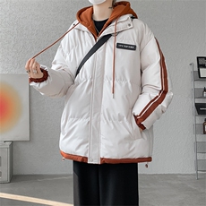 棉衣男冬季新款宽松港风连帽假两件加厚棉服MF8587-P88(现货，男装棉衣，星座214-3