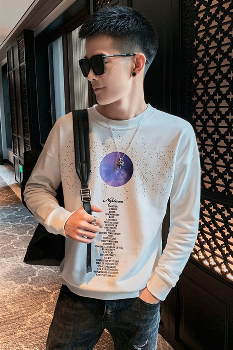 QC20/P58控782021春秋社会小伙潮流宽松百搭简约潮牌套头卫衣男黑,男装卫衣,星座102A（原电商D309-1）