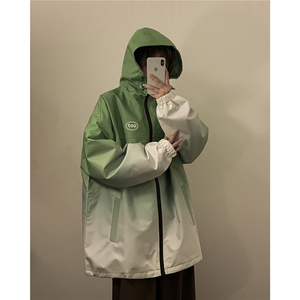 中性山系防水冲锋衣渐变色夹克男：聚酯纤维JK77087P85控128图片