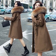 冬装2021年新款派克棉服女韩版宽松加厚棉衣加绒外套派克服收腰，女装棉衣/棉服，辉之琳