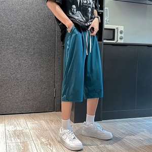 QK72238-P25冰丝七分裤男大码速干短裤男五分裤 港风图片
