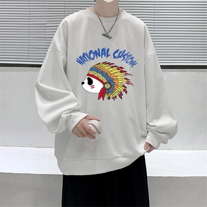 华夫格卫衣圆领卫衣男大码长袖t恤男外套 HW76196-P30加绒款-P40图片