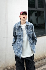 秋季新款港风日系复古扎染印花原版纯棉面料长袖衬衫男ZC764-P45，男装衬衫，星座313A(原308A-2)