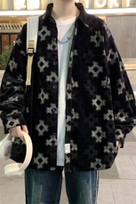 M-8XL灯芯绒秋季宽松加肥加大夹克衬衫外套XZ109-C2351-P65，男装夹克，星座109
