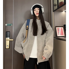 PY5027/特P60秋装立领皮衣夹克男女复古立领扎染宽松情侣外套，男装夹克，电商A141