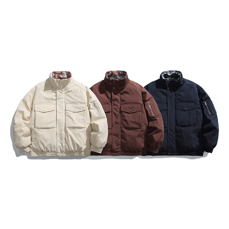 2025冬季新款男日系潮牌立领白鸭绒羽绒服加厚外套棉衣YR80-F265，男装羽绒服，电商A101（原外27）