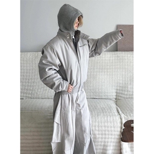 水泥灰羊羔毛立领座山雕棉服男冬哈灵顿飞行夹克厚外套 M6062图片