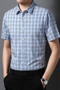 F-PD2216男式2023年夏季新款衬衫男短袖休闲衬衣P66图片