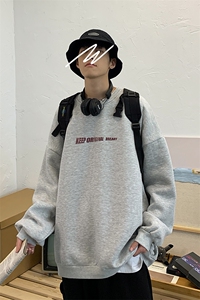S6071-P35 春季圆领卫衣男大码韩版宽松长袖外套男图片