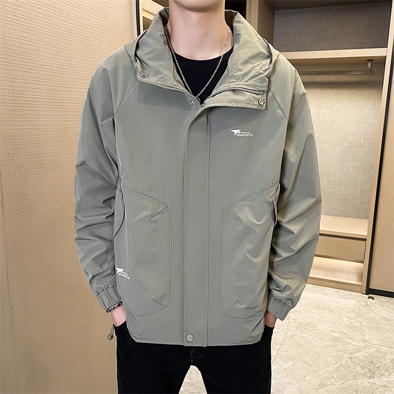 2023-冲锋衣春秋季新款工装连帽长袖夹克外套8303P110,男装夹克,电商A203-1