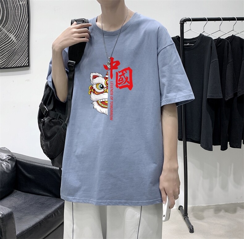 T2206P25港风室内男士t恤短袖ins潮牌潮流夏季薄款上衣服港风宽松,男装T恤,星座510A-1
