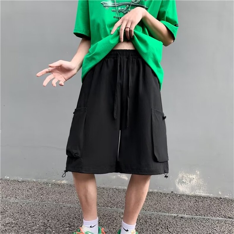 夏季新款日系潮牌纯棉外穿百搭短裤男运动宽松休闲美式工装五分裤,男装休闲裤,星座601-2