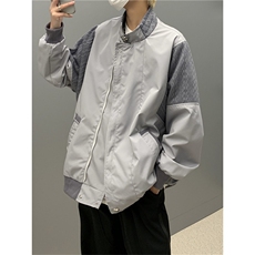 美式潮流休闲简约冲锋衣复古情侣拼接撞色棒球服外套W7595-P64，男装夹克，星座512-3