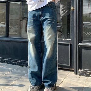 美式高街牛仔裤男三条干个性帅气2023夏季新款ins长裤RK699-P56图片