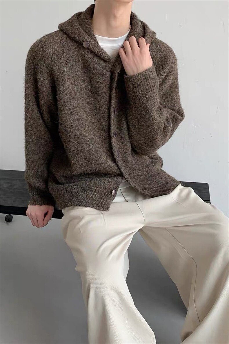 连帽毛衣男网图秋冬新款开衫复古套头针织衫慵懒风外套-A2311TP72,男装针织衫/毛衣,电商B241