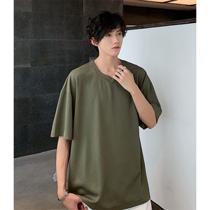 短袖男夏季新款凉感冰丝T恤五分袖上衣T0163-P28图片