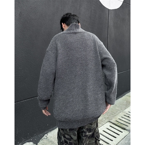秋冬新款开衫毛衣美式复古休闲慵懒风V领针织衫男外套MY0642-P72图片