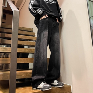 已下大货！8XL-M开学季必爆牛仔裤大码直筒高街微喇裤子NZ9006P65图片