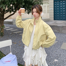 [现货新款]浅黄色休闲短外套女宽松春秋上衣2C353--723#P165K268，女装短外套，2C353