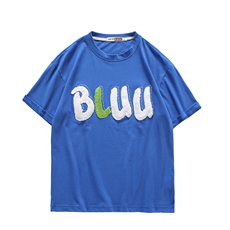 男大码宽松克莱因蓝半袖体恤TX030712批45限价58，男装T恤，电商A089-1