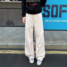 8XL-M秋冬美式冲锋裤子男士潮牌阔腿裤加厚直筒宽松长裤K9178P58，男装休闲裤，电商D206-1