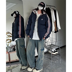 现货假两件格子羽绒棉衣抖音得物二开冬季棉服加厚外套BMY205，男装棉衣，电商A486
